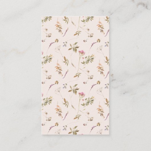 Blush Wildblume Wappen Windeln Raffle Babydusche Begleitkarte (Rückseite)