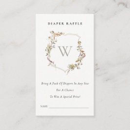 Blush Wildblume Wappen Windeln Raffle Babydusche Begleitkarte