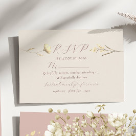 Blush Wildblume Wedding RSVP Card