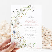 Blush Wildblumen 80. Geburtstag Einladung