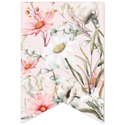 Blush Wildblumen Future Mrs Bridal Bunting Banner (Erste Fahne)