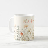 Blush Wildblumen Name Lehrer Anerkennung Kaffeetasse (Vorderseite Links)
