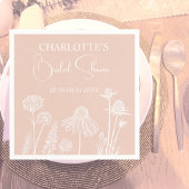Blush-Wildblumen Sketch-Brautparty Serviette