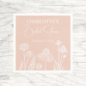 Blush-Wildblumen Sketch-Brautparty Serviette