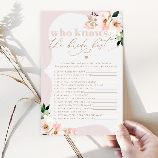 Blush Wildblumen Wer das beste Brautspiel kennt