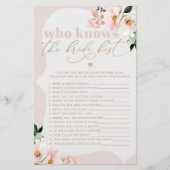 Blush Wildblumen Wer das beste Brautspiel kennt (Vorderseite)