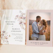 Blush Wildflower Boho Garden Floral Wedding Einladung