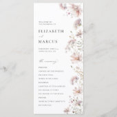 Blush-Wildflower-Boho-Hochzeitsprogramm Programm (Vorderseite)