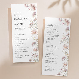 Blush-Wildflower-Boho-Hochzeitsprogramm Programm