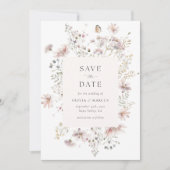 Blush Wildflower Elegant Frame Wedding Save The Date (Vorderseite)