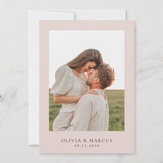 Blush Wildflower Elegant Frame Wedding Save The Date (Rückseite)