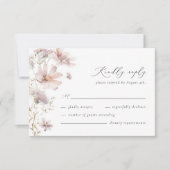 Blush Wildflower Floral Boho Wedding RSVP Card Karte (Vorderseite)