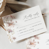 Blush Wildflower Floral Boho Wedding RSVP Card Karte