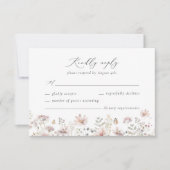 Blush Wildflower Floral Border Wedding RSVP Card Karte (Vorderseite)
