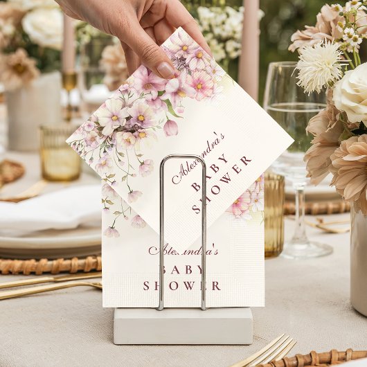 Blush Wildflower Garden Baby Shower Serviette