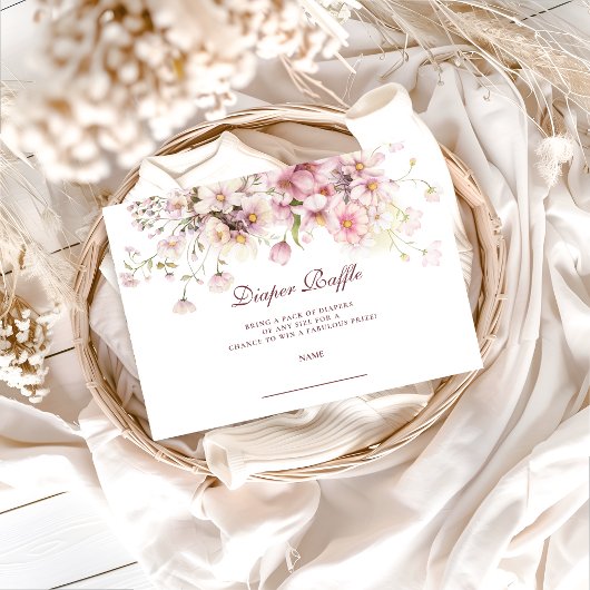 Blush Wildflower Garden Diapper Raffle Begleitkarte