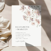 Blush Wildflower Minimal Boho Wedding Invitation Einladung