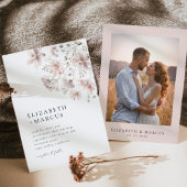 Blush Wildflower Minimal Boho Wedding Invitation Einladung