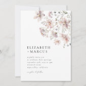 Blush Wildflower Minimal Boho Wedding Invitation Einladung (Vorderseite)