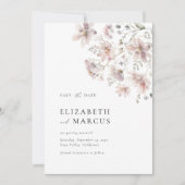 Blush Wildflower Minimal Wedding Save the Date (Vorderseite)