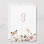 Blush Wildflower Young Wild Three 3rd Birthday  Einladung (Rückseite)