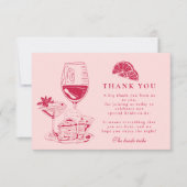 Blush Wine Citrus Bridal Shower Dankeskarte (Vorderseite)