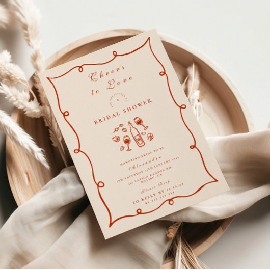 Blush Wine Citrus Bridal Shower Einladung