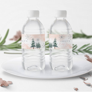 Blush Winter Baby Duschwasser Labels Wasserflaschenetikett