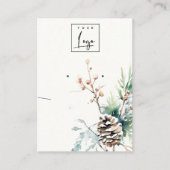 Blush Winter Berries Logo mit Necklace Holder Visitenkarte (Vorderseite)