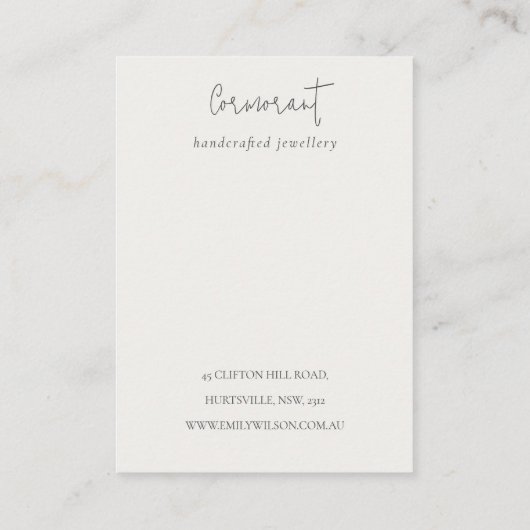 Blush Winter Berries Logo mit Necklace Holder Visitenkarte (Rückseite)