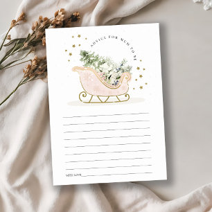 Blush Winter Schlittenberatung für Mum Baby Shower Begleitkarte