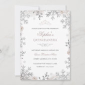 Blush Winter Wonderland Quinceanera Einladung (Vorderseite)