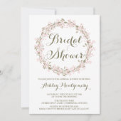 Blush Winter Wreath Bridal Dusche Einladung (Vorderseite)