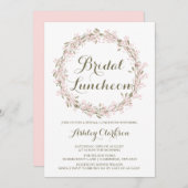 Blush Winter Wreath Bridal Luncheon Einladung (Vorne/Hinten)