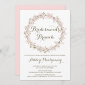 Blush Winter Wreath Bridesmaids Brunch Einladung (Vorne/Hinten)