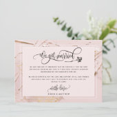 Blush Wir Got Verheiratete Hochzeit / Elope Ankünd Einladung (Stehend Vorderseite)