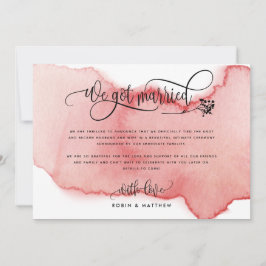 Blush, wir Got Verheiratete Hochzeit, Elope Ankünd Einladung