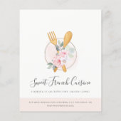 Blush Wood Spoon Gabel Blumengebäck Kochklasse Flyer (Hinten)