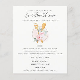Blush Wood Spoon Gabel Blumengebäck Kochklasse Flyer