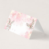 Blush Woodland Baby Girl geklappt Danke Karte (Vorderseite)
