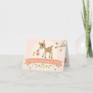 BLUSH WOODLAND DEER BABY SHOWER DANK IHRER KARTE