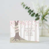 Blush Woodland Wedding Save the Date Postcard Ankündigungspostkarte (Stehend Vorderseite)