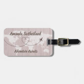 Blush Word Map Adventure Awarte Individuelle Name Gepäckanhänger (Vorderseite horizontal)