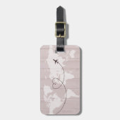 Blush Word Map Gepäckanhänger (Vorderseite vertikal)