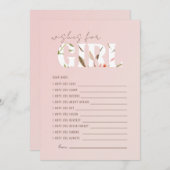 Blush Wünsche für Mädchen Einladung (Vorne/Hinten)