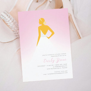 Blush & Yellow Couture Hochzeitskleid Brautparty Einladung