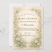 Blush Yellow Wildflower Baby Shower Einladung (Vorderseite)