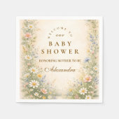 Blush Yellow Wildflower Baby Shower Serviette (Vorderseite)