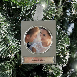 Blushed Floral Vintage Hochzeitszitat Banner-Ornament Silber