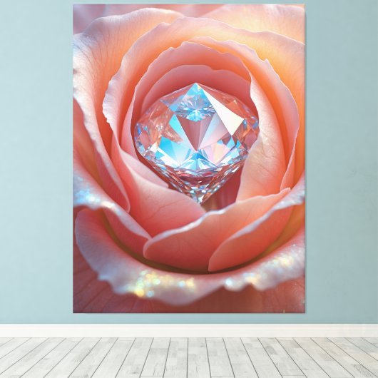 Blushfire Crystal Bloom Leinwanddruck (Insitu (Holzboden))
